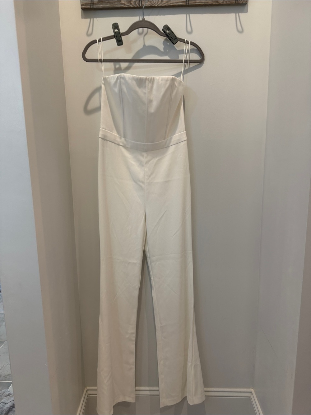 Alice + Olivia Strapless Ivory Jumpsuit